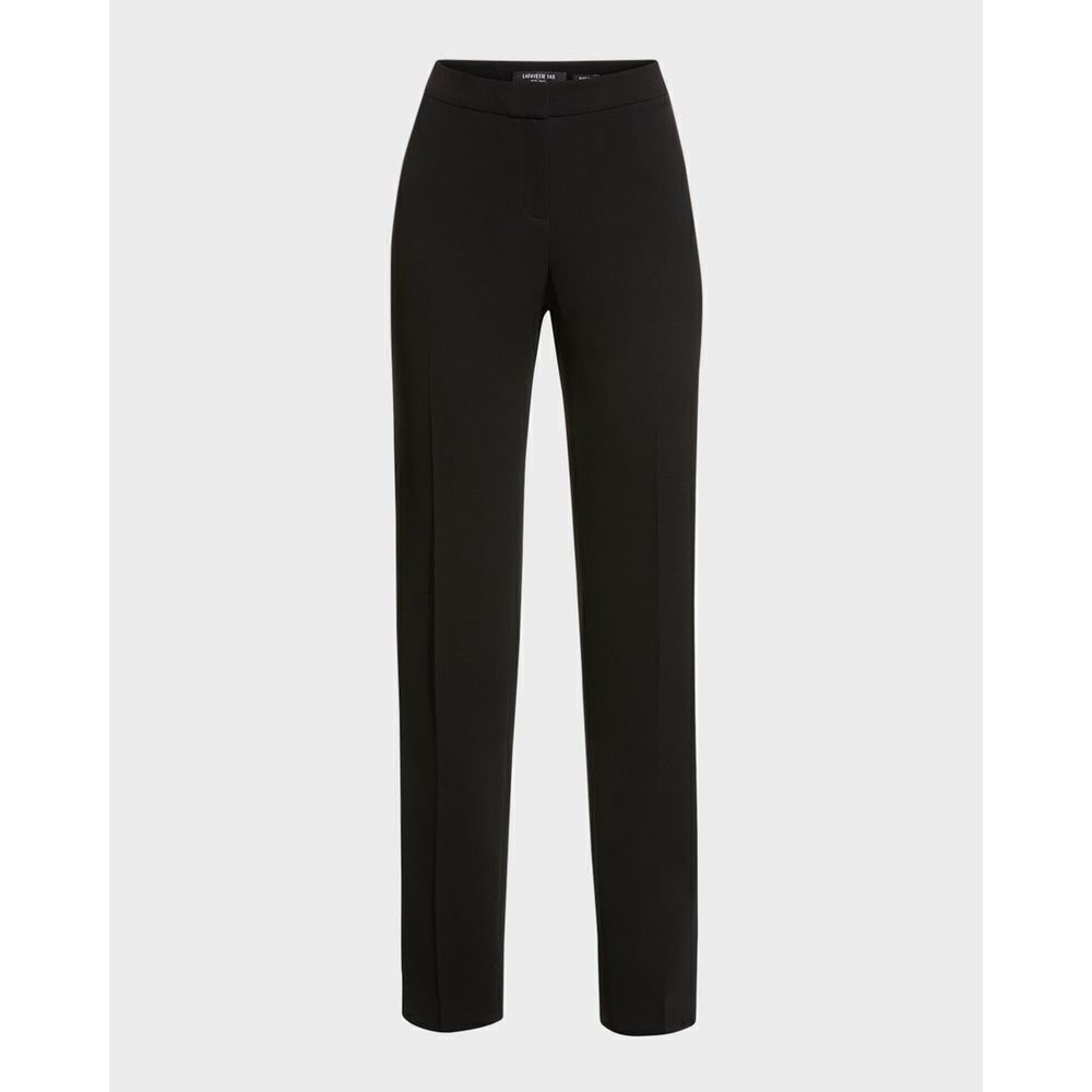 Lafayette 148 Flat Front Straight Leg Viscose‎ Dress Evening Pants Black 4